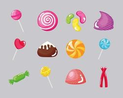 twelve sweet candies vector