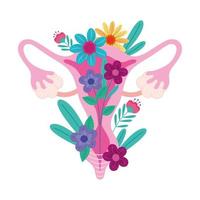 vagina with colors flowers vector