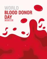 tarjeta del día del donante de sangre vector