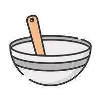 kitchen bowl with spoon vector