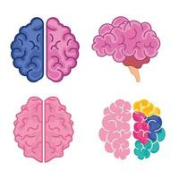 brains icon set vector