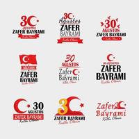 Zafer bayrami banners icon collection vector