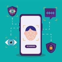 smartphone biometric verification vector