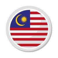 Malaysian flag button vector