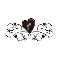 Save the date heart with ornaments vector