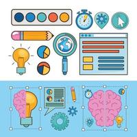 Idea and creativity symbol collection vector