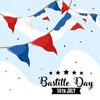 Happy bastille day banner pennant vector