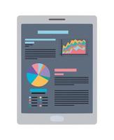 tablet with graphs vector