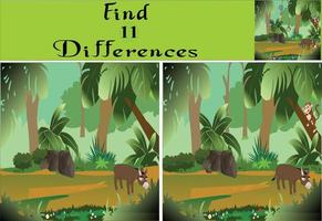 juegos para niños encontrar diferencias juego educativo con bellos paisajes art vector