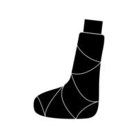 leg with cast silhouette style icon vector design