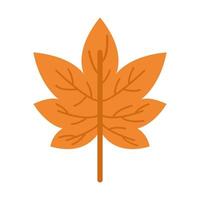 autumn with seven leaves of gold color vector
