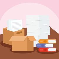 paperwork piles card vector