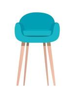 diseño de vector de silla azul aislado