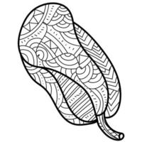 Long pumpkin with fantasy patterns, ornate coloring page for Thanksgiving or Halloween vector