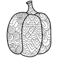 Pumpkin with fantasy patterns, ornate coloring page for Thanksgiving or Halloween vector