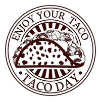 taco stamp design vector