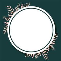 leaves round frame vector