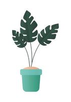 Isolated plant inside pot vector design