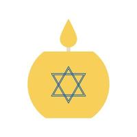 diseño de vector de icono de estilo plano de vela judía