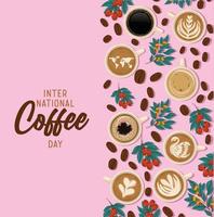 internatinal coffee day poster vector