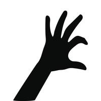 silhouette of one hand on white background vector