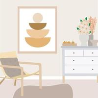 Living Room Focal Point Interior Design Free Vector Illustration