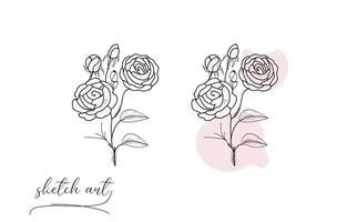 Hand drawn rose sketch vector illustration design.