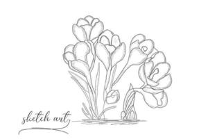 Beautiful Hand drawn flower rose sketch vector illustration.