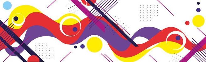 Colorful multicolored panoramic abstract background from different geometric shapes - Vector