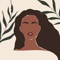 retrato de una mujer afroamericana vector