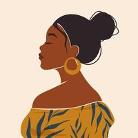 retrato de una mujer afroamericana vector