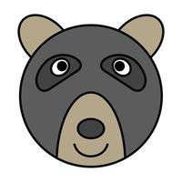 Cute cartoon Bear Face icon.vector illustration vector
