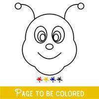 bee face-5.epsfunny bee face to be coloring, el libro para colorear para niños en edad preescolar con un nivel medio de juego educativo fácil. vector