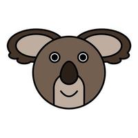 Cute cartoon Koala Face.vector illustration vector