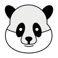 Ilustración de vector de cara de panda de dibujos animados lindo
