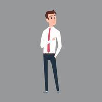 Male pointing businessman characters standing offering consultative leader pointing persons illustration professional entrepreneur human employee manager