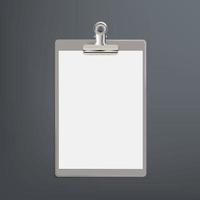 Clipboard realistic paper blank tablet office supplies sheet clipboard vector template clipboard office work empty pad page illustration