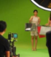 Blurry images of making TV commercial movie video photo