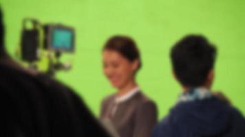 Blurry images of making TV commercial movie video photo