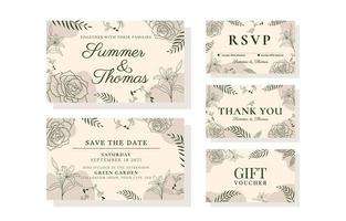 Wedding Invitation Floral Card Template vector