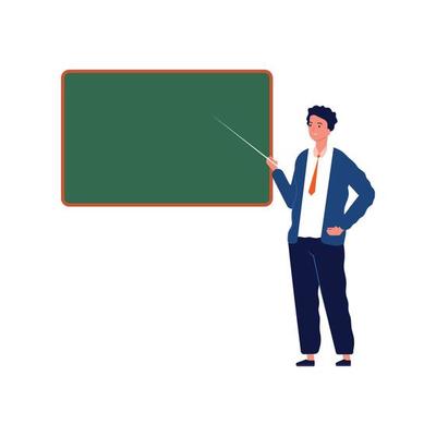 Teachers blackboard male female professors trainees school college studying process vector illustration teacher near blackboard classroom chalkboard university