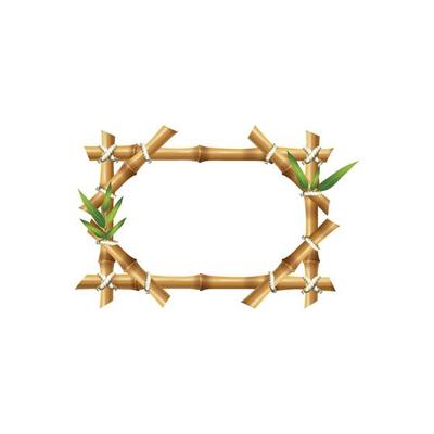 Bamboo frames geometric forms nature bamboo rustic plants tropical objects japanese authentic frames stick bamboo square decoration various frame illustration