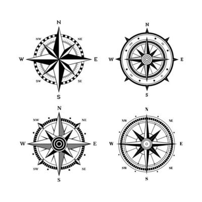 nautical compass vector