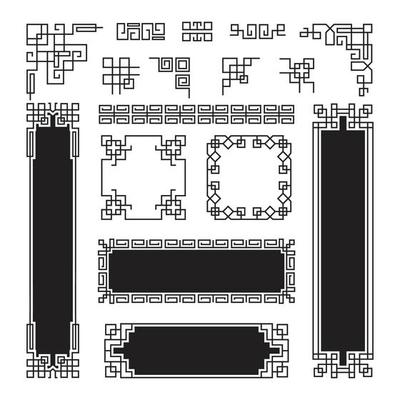 Asian frames traditional chinese oriental graphic elements borders frames chinese oriental graphic china traditional frame illustration