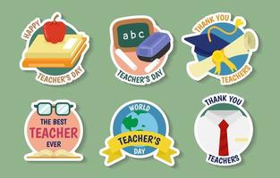 Pack of Teachers Day Sticker vector