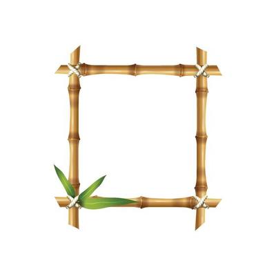 Bamboo frames geometric forms nature bamboo rustic plants tropical objects japanese authentic frames stick bamboo square decoration various frame illustration