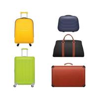 maleta equipaje realista turistas moda objetos de colores bolsas viajeros ilustracion equipaje equipaje