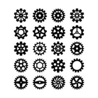 Gears collection abstract mechanical wheels machine industry repair parts round cogwheels vector collection isolated gear cogwheel machine factory industrial icon illustration