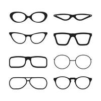 Sunlight glasses fashioned glasses black plastic frames retro models sun protection cool eye vision vector silhouettes illustration protection vision fashioned plastic frame eyeglasses