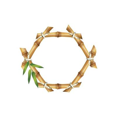 Bamboo frames geometric forms nature bamboo rustic plants tropical objects japanese authentic frames stick bamboo square decoration various frame illustration